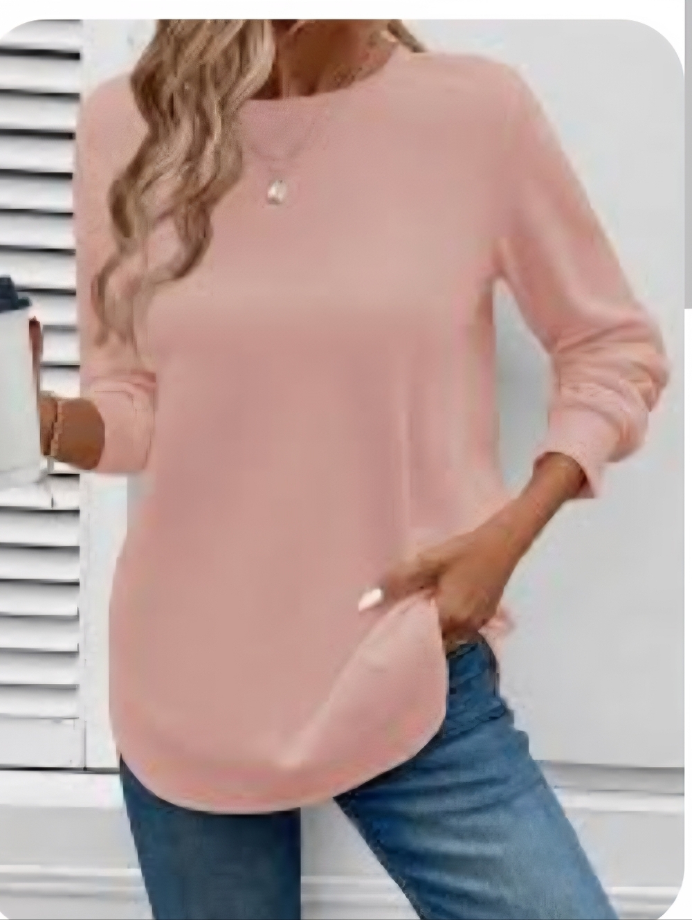 Fantaslook. Women's Pink Long Sleeve Top. Size L. NWT.